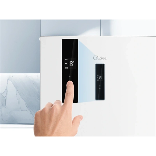 Midea MDRB489FGE01OE fehér, alulfagyasztós, Hűtő: 247L, Fagyasztó:83L, No frost hűtőszekrény