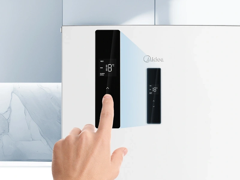 Midea MDRB489FGE01OE fehér, alulfagyasztós, Hűtő: 247L, Fagyasztó:83L, No frost hűtőszekrény