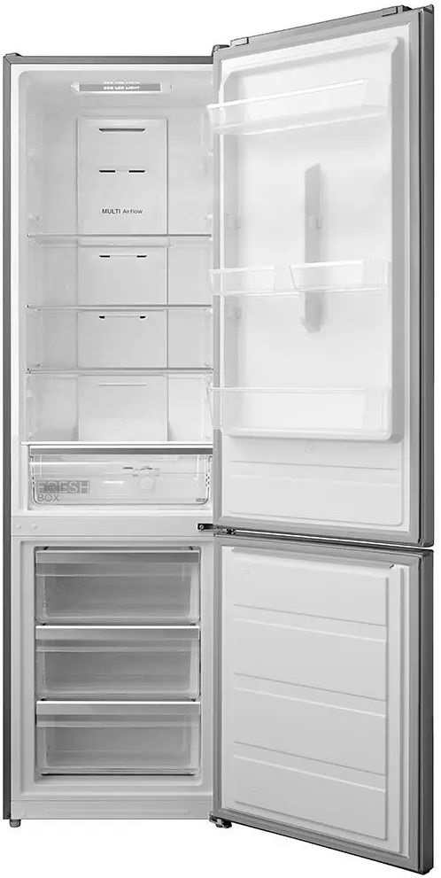 Midea MDRB489FGE02O inox, alulfagyasztós, Hűtő:247L, Fagyasztó:83L, No frost hűtőszekrény