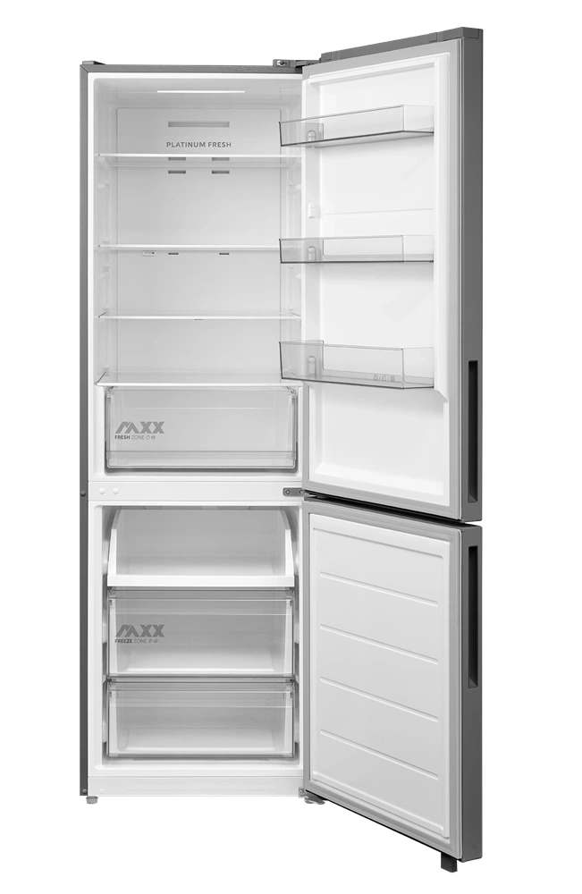 Midea MDRB548MME46 Space master inox, alulfagyasztós, Hűtő: 271L, Fagyasztó:130L, No frost hűtőszekrény