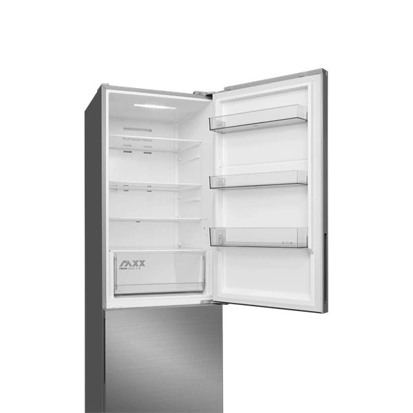 Midea MDRB548MME46 Space master inox, alulfagyasztós, Hűtő: 271L, Fagyasztó:130L, No frost hűtőszekrény