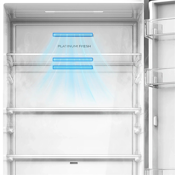 Midea MDRB548MME46 Space master inox, alulfagyasztós, Hűtő: 271L, Fagyasztó:130L, No frost hűtőszekrény