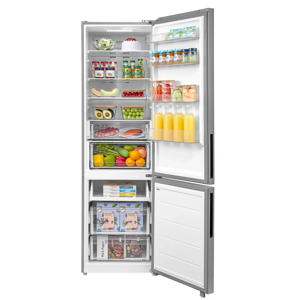 Midea MDRB600MME46 inox, alulfagyasztós, Hűtő: 313L, Fagyasztó:130L, Total No frost hűtőszekrény