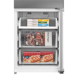 Midea MDRB600MME46 inox, alulfagyasztós, Hűtő: 313L, Fagyasztó:130L, Total No frost hűtőszekrény