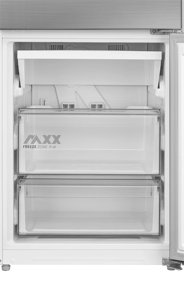 Midea MDRB600MME46 inox, alulfagyasztós, Hűtő: 313L, Fagyasztó:130L, Total No frost hűtőszekrény