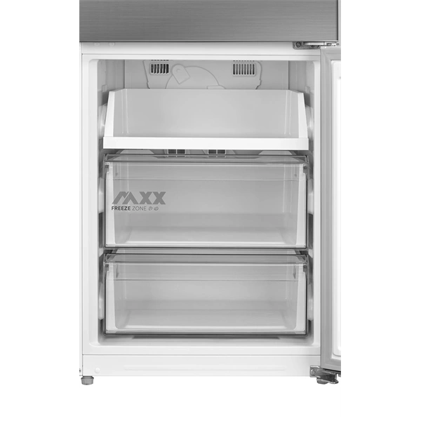 Midea MDRB600MME46 inox, alulfagyasztós, Hűtő: 313L, Fagyasztó:130L, Total No frost hűtőszekrény