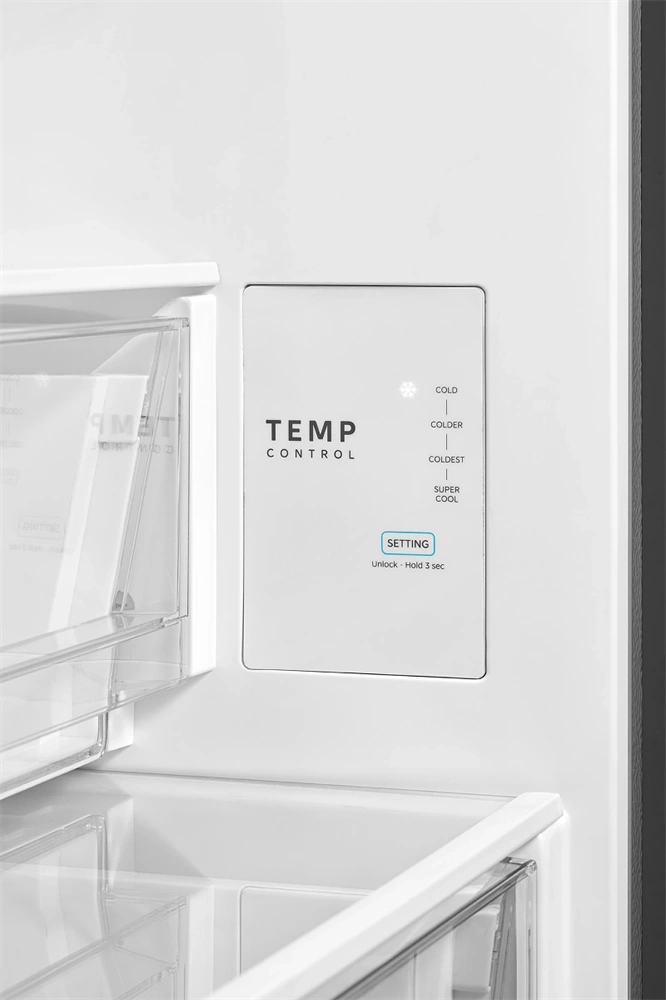 Midea MDRB600MME46 inox, alulfagyasztós, Hűtő: 313L, Fagyasztó:130L, Total No frost hűtőszekrény