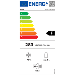 Midea MDRE379FGF01 beépíthető alulfagyasztós hűtőszekrény