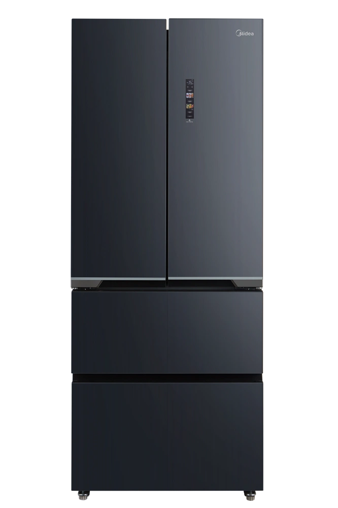 Midea MDRF600BIE70 inox, négyajtós, Hűtő:276L, Fagyasztó:159L, No frost hűtőszekrény