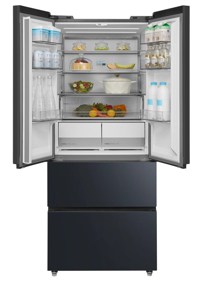 Midea MDRF600BIE70 inox, négyajtós, Hűtő:276L, Fagyasztó:159L, No frost hűtőszekrény