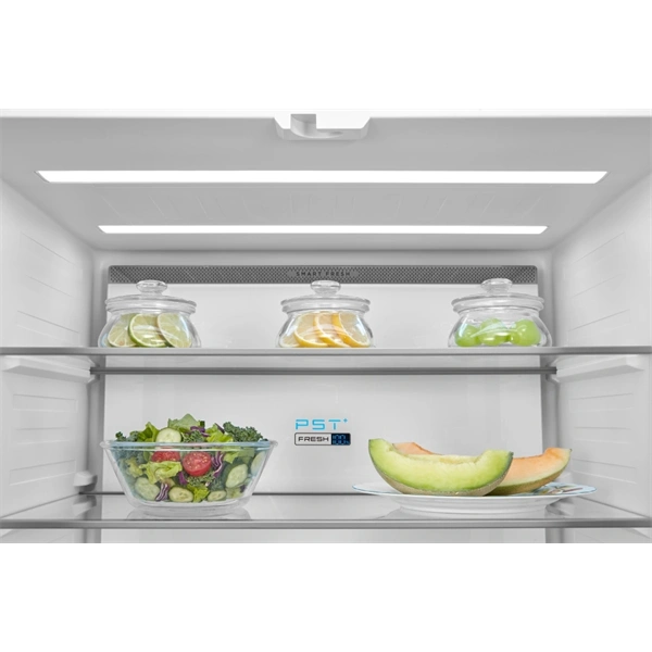 Midea MDRF600BIE70 inox, négyajtós, Hűtő:276L, Fagyasztó:159L, No frost hűtőszekrény