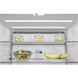 Midea MDRF600BIE70 inox, négyajtós, Hűtő:276L, Fagyasztó:159L, No frost hűtőszekrény