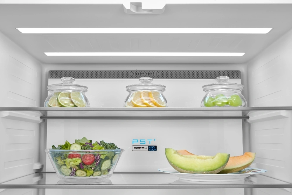 Midea MDRF600BIE70 inox, négyajtós, Hűtő:276L, Fagyasztó:159L, No frost hűtőszekrény