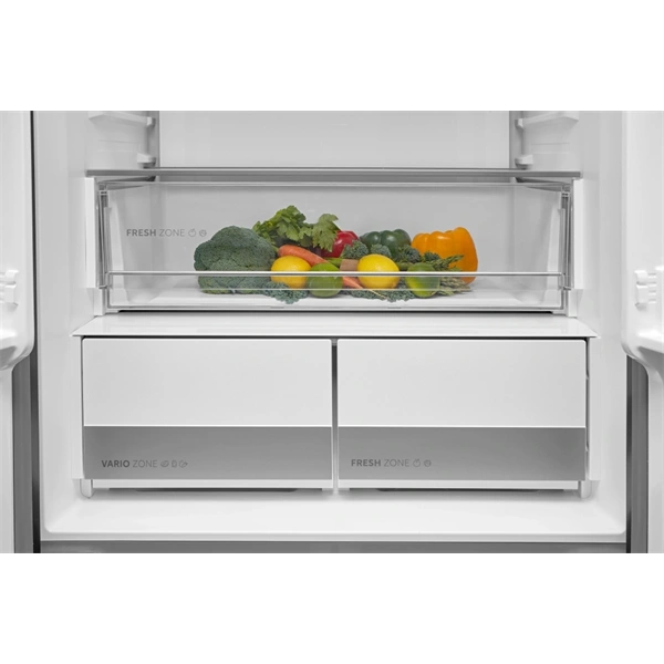 Midea MDRF600BIE70 inox, négyajtós, Hűtő:276L, Fagyasztó:159L, No frost hűtőszekrény