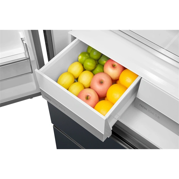 Midea MDRF600BIE70 inox, négyajtós, Hűtő:276L, Fagyasztó:159L, No frost hűtőszekrény