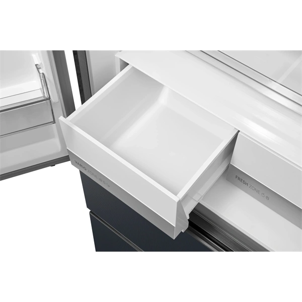 Midea MDRF600BIE70 inox, négyajtós, Hűtő:276L, Fagyasztó:159L, No frost hűtőszekrény