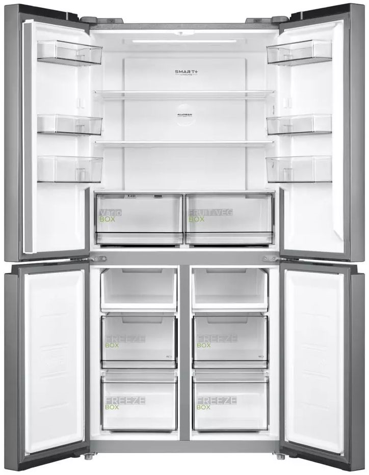 Midea MDRF632FIE46 inox, négyajtós, Hűtő:305L, Fagyasztó:169L, No frost hűtőszekrény