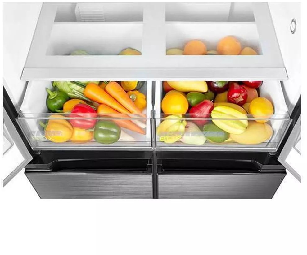 Midea MDRF632FIE46 inox, négyajtós, Hűtő:305L, Fagyasztó:169L, No frost hűtőszekrény