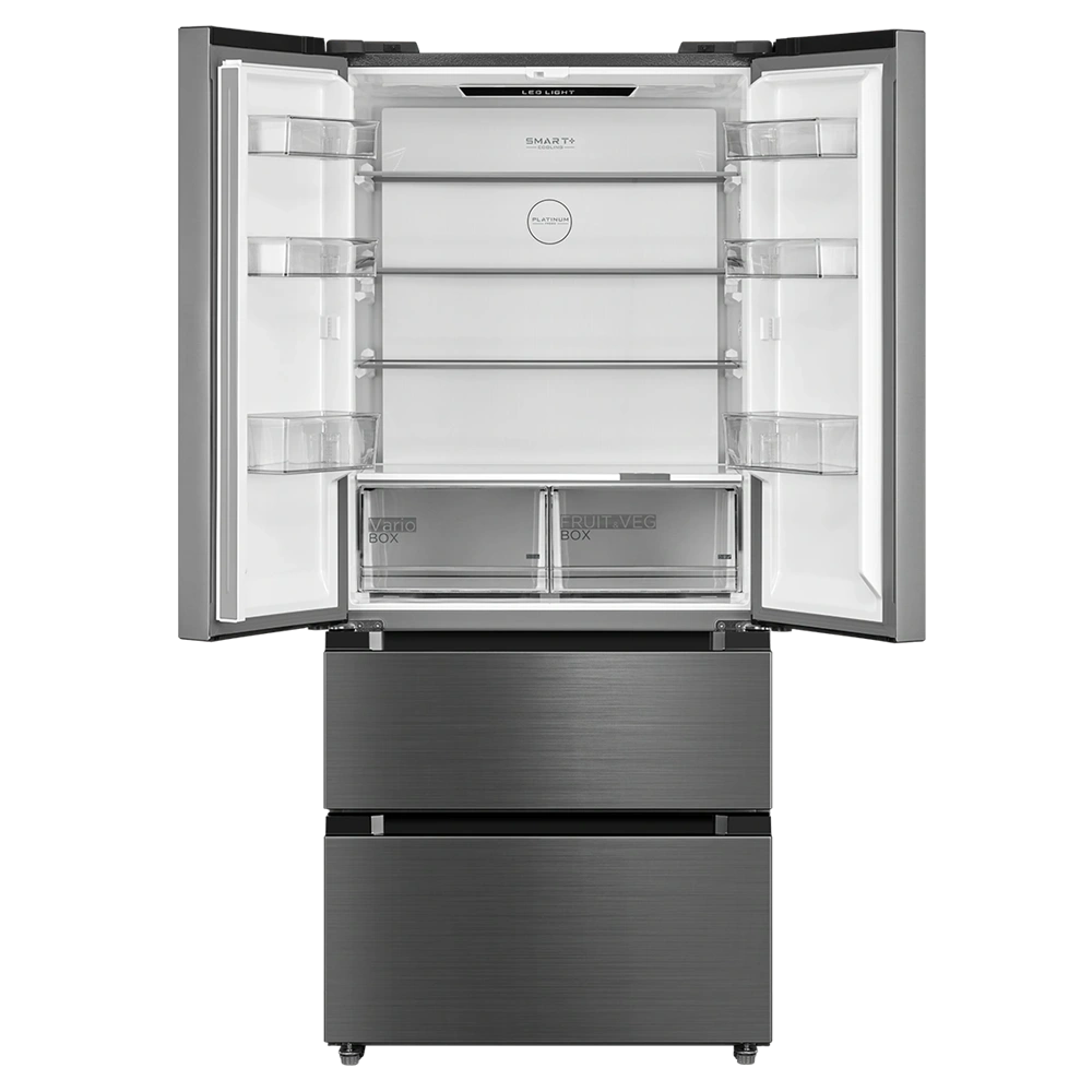 Midea MDRF692FIE46 inox, négyajtós, Hűtő:347L, Fagyasztó:169L, No frost hűtőszekrény