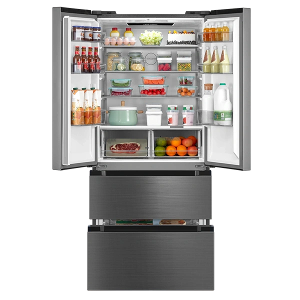 Midea MDRF692FIE46 inox, négyajtós, Hűtő:347L, Fagyasztó:169L, No frost hűtőszekrény