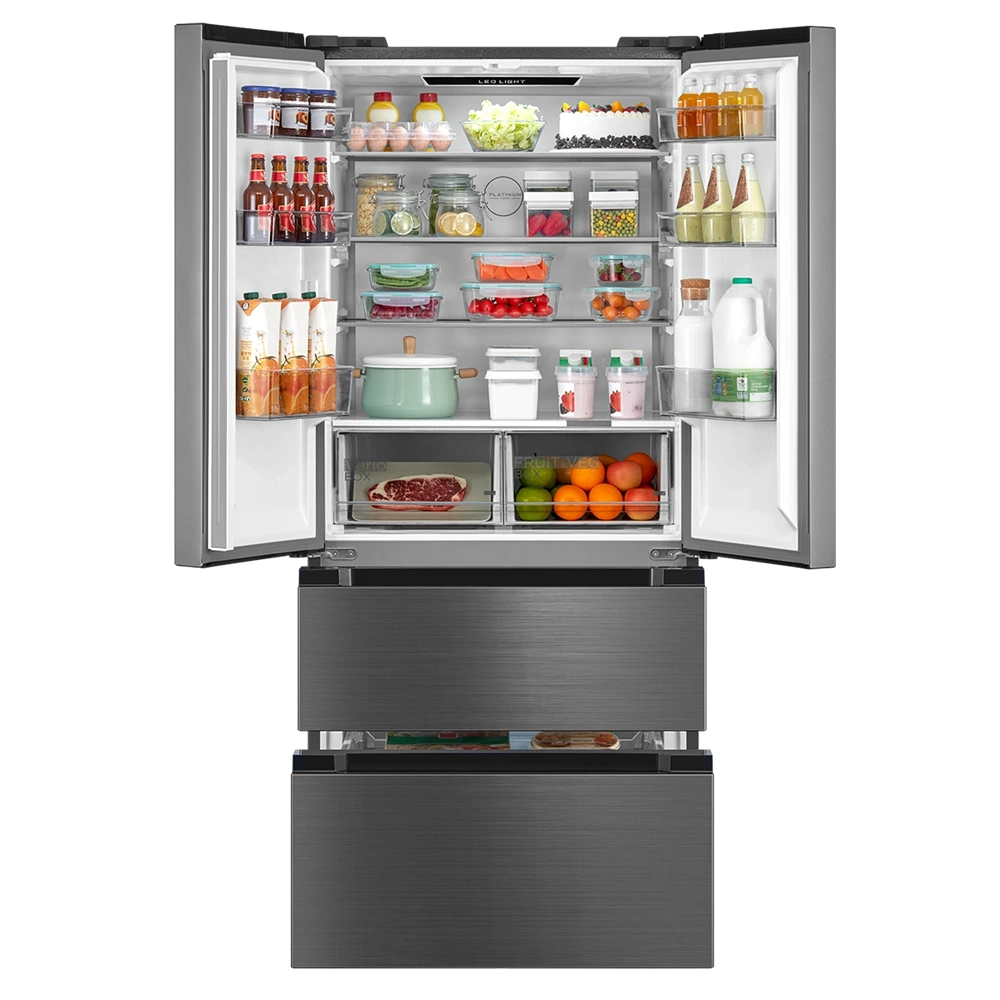 Midea MDRF692FIE46 inox, négyajtós, Hűtő:347L, Fagyasztó:169L, No frost hűtőszekrény