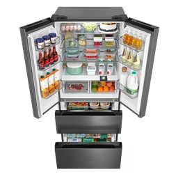 Midea MDRF692FIE46 inox, négyajtós, Hűtő:347L, Fagyasztó:169L, No frost hűtőszekrény