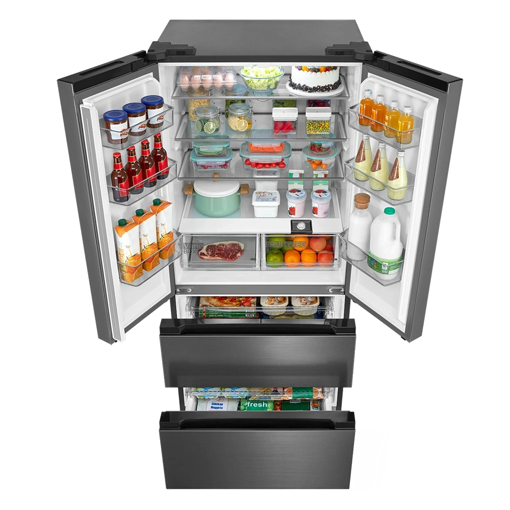 Midea MDRF692FIE46 inox, négyajtós, Hűtő:347L, Fagyasztó:169L, No frost hűtőszekrény