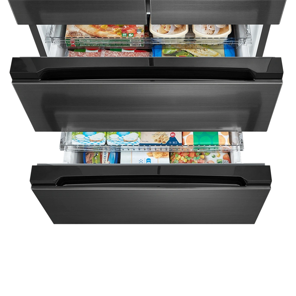 Midea MDRF692FIE46 inox, négyajtós, Hűtő:347L, Fagyasztó:169L, No frost hűtőszekrény