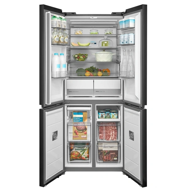 Midea MDRM587BIE70 inox, négyajtós, Hűtő:276L, Fagyasztó:150L, No frost hűtőszekrény