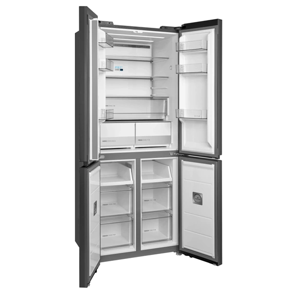 Midea MDRM587BIE70 inox, négyajtós, Hűtő:276L, Fagyasztó:150L, No frost hűtőszekrény