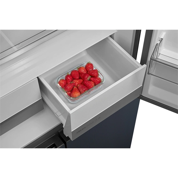 Midea MDRM587BIE70 inox, négyajtós, Hűtő:276L, Fagyasztó:150L, No frost hűtőszekrény