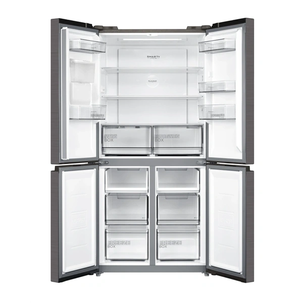 Midea MDRM632FGD46W inox, négyajtós, Hűtő:301L, Fagyasztó:169L, No frost hűtőszekrény