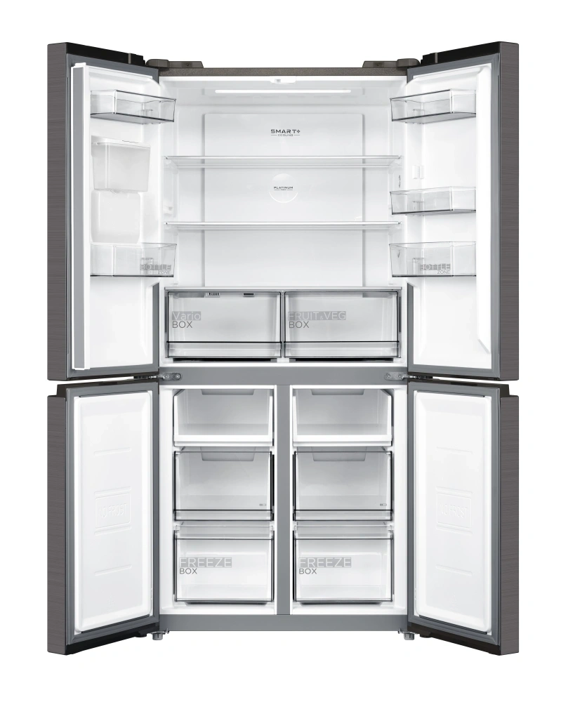 Midea MDRM632FGD46W inox, négyajtós, Hűtő:301L, Fagyasztó:169L, No frost hűtőszekrény