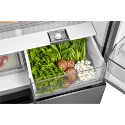 Midea MDRM691FIE46 inox, négyajtós, Hűtő:345L, Fagyasztó:170L, No frost hűtőszekrény