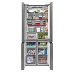 Midea MDRM691FIE46 inox, négyajtós, Hűtő:345L, Fagyasztó:170L, No frost hűtőszekrény