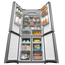 Midea MDRM691FIE46 inox, négyajtós, Hűtő:345L, Fagyasztó:170L, No frost hűtőszekrény