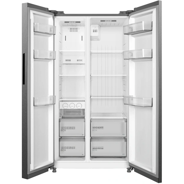 Midea MDRS710FGD46 inox, Side-by-side, Hűtő:349L, Fagyasztó:206L, No frost hűtőszekrény