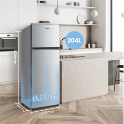 Midea MDRT294FGE50 ezüst, felülfagyasztós, Hűtő:163L, Fagyasztó:41L, No frost hűtőszekrény