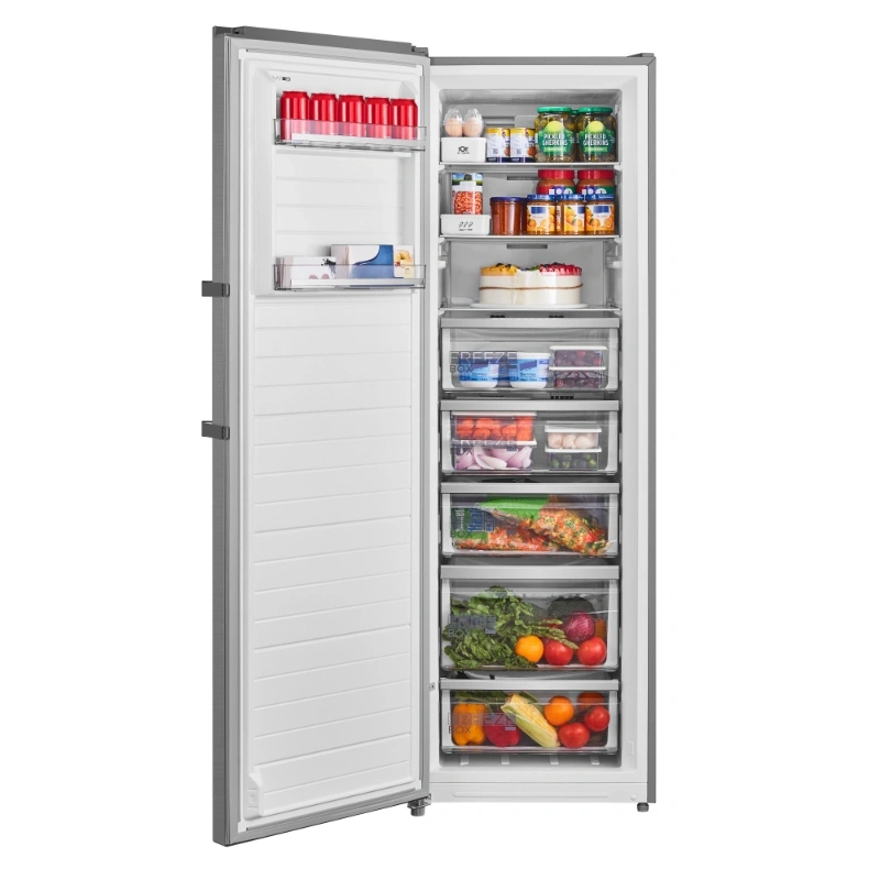 Midea MDRU385MTE46 inox, egyajtós, Fagyasztó:272L, No frost fagyasztószekrény