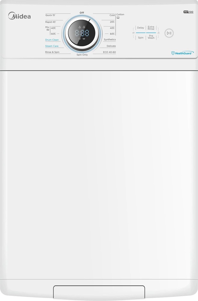 Midea MF100T70BA10/W-HR fehér, felültöltős, max.1200ford., 7 kg, mosógép