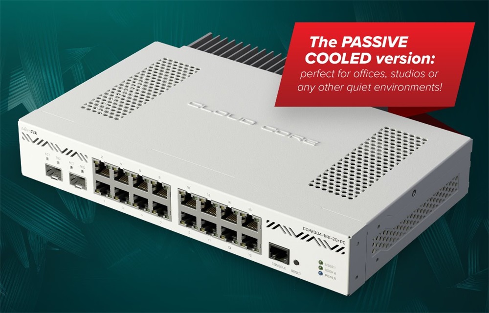 MikroTik CCR2004-16G-2S+PC 16xGbE LAN 2x SFP+ port Cloud Core router