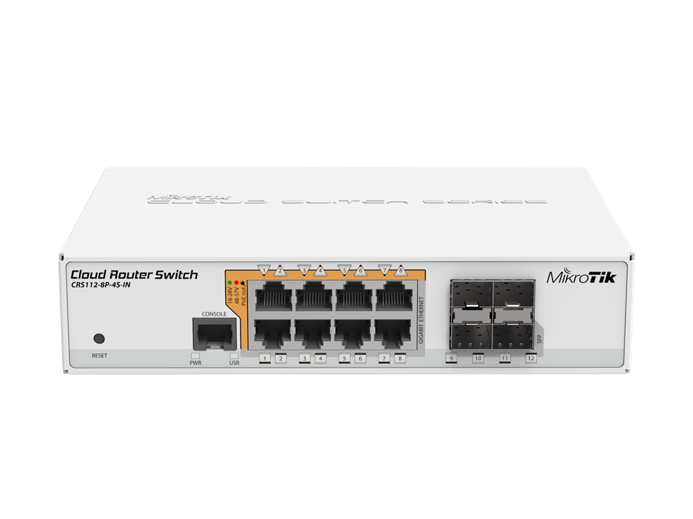 MikroTik CRS112-8P-4S-IN 8port GbE LAN PoE 4xSFP port Cloud Router Switch