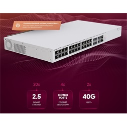 MikroTik CRS326-4C+20G+2Q+RM 1U 19" 20x2.5GbE Multi-Gigabit LAN 4x10GbE RJ45/SFP+ 2xQSFP+ port Cloud Router Switch