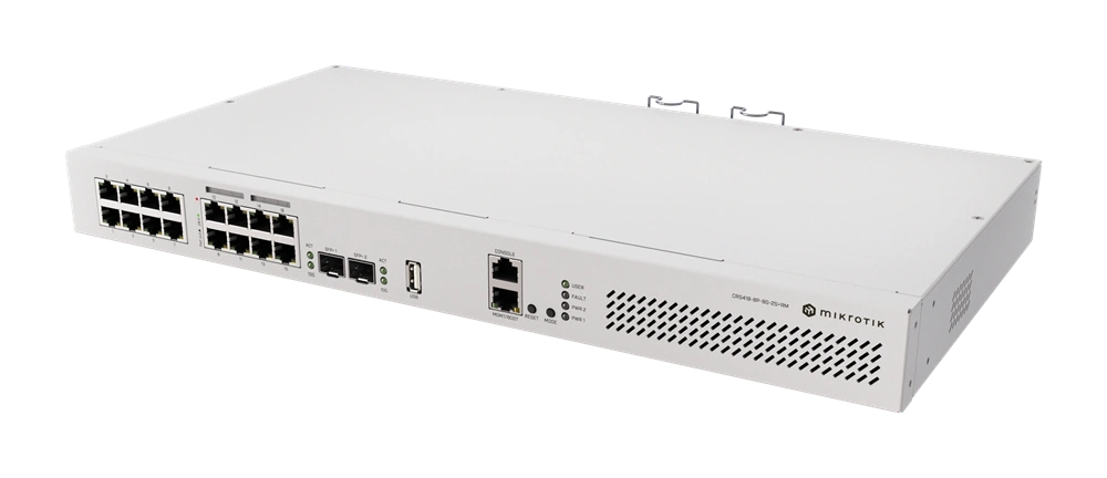 MikroTik CRS418-8P-8G-2S+RM 8xGbE LAN 8xGbE PoE LAN 2xSFP+ port Rackmount Cloud Router Switch