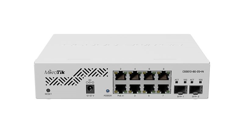 MikroTik CSS610-8G-2S+IN 8xGbE LAN 2xSFP+ port Cloud Smart Switch