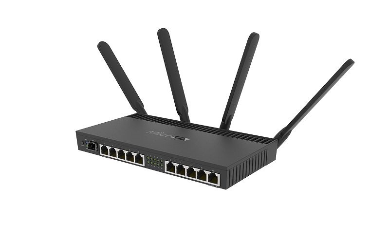 MikroTik RB4011IGS+5HACQ2HND-IN 10port GbE LAN, 1xSFP+ port, 2,4GHz & 5GHz 802.11ac wireless külső antennával