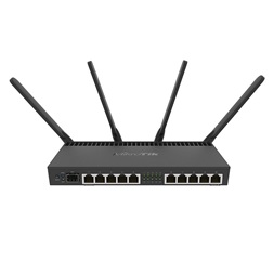 MikroTik RB4011IGS+5HACQ2HND-IN 10port GbE LAN, 1xSFP+ port, 2,4GHz & 5GHz 802.11ac wireless külső antennával