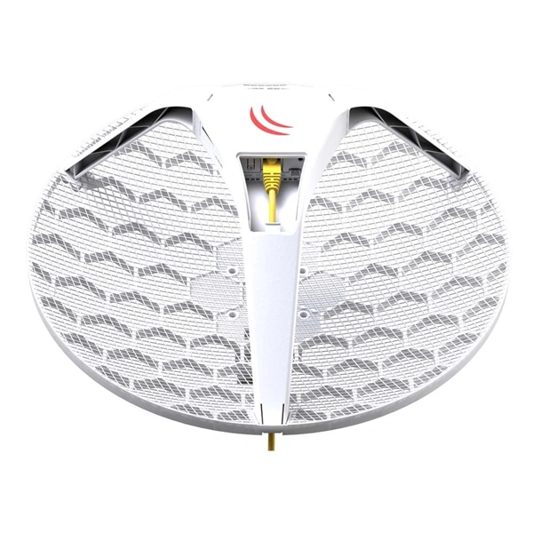 MikroTik RBLHG5kit 1x10/100 LAN port 2x2 5GHz 24.5 dBi 25fokos integrált rádió CPE/antenna 3db/csomag