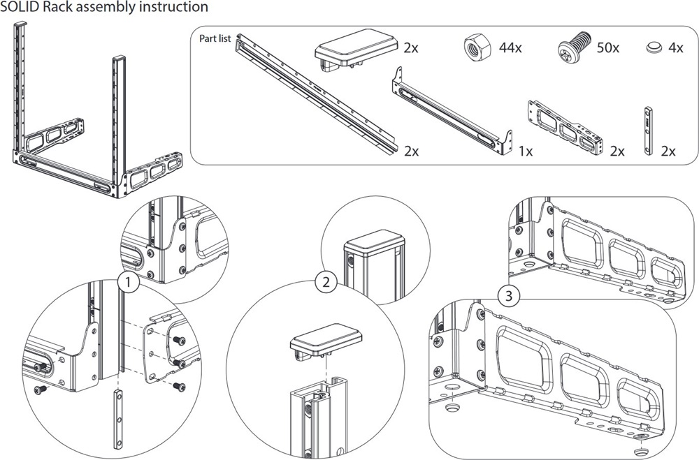 MikroTik SR-10U SolidRack 19" 10U asztali rack keret