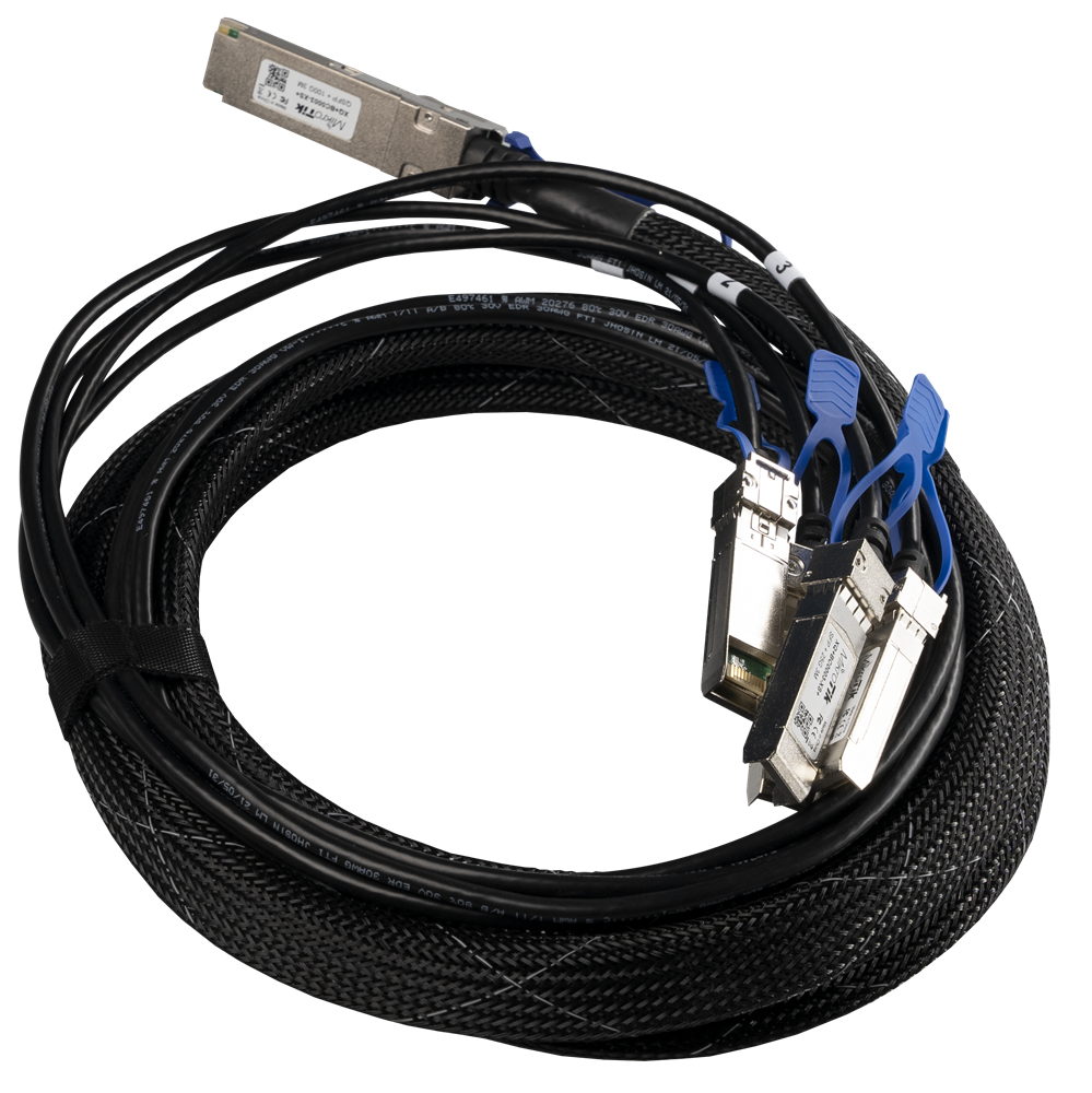 MikroTik XQ+BC0003-XS+ QSFP28 to 4xSFP28 100G to 4x25G 3m break-out cable